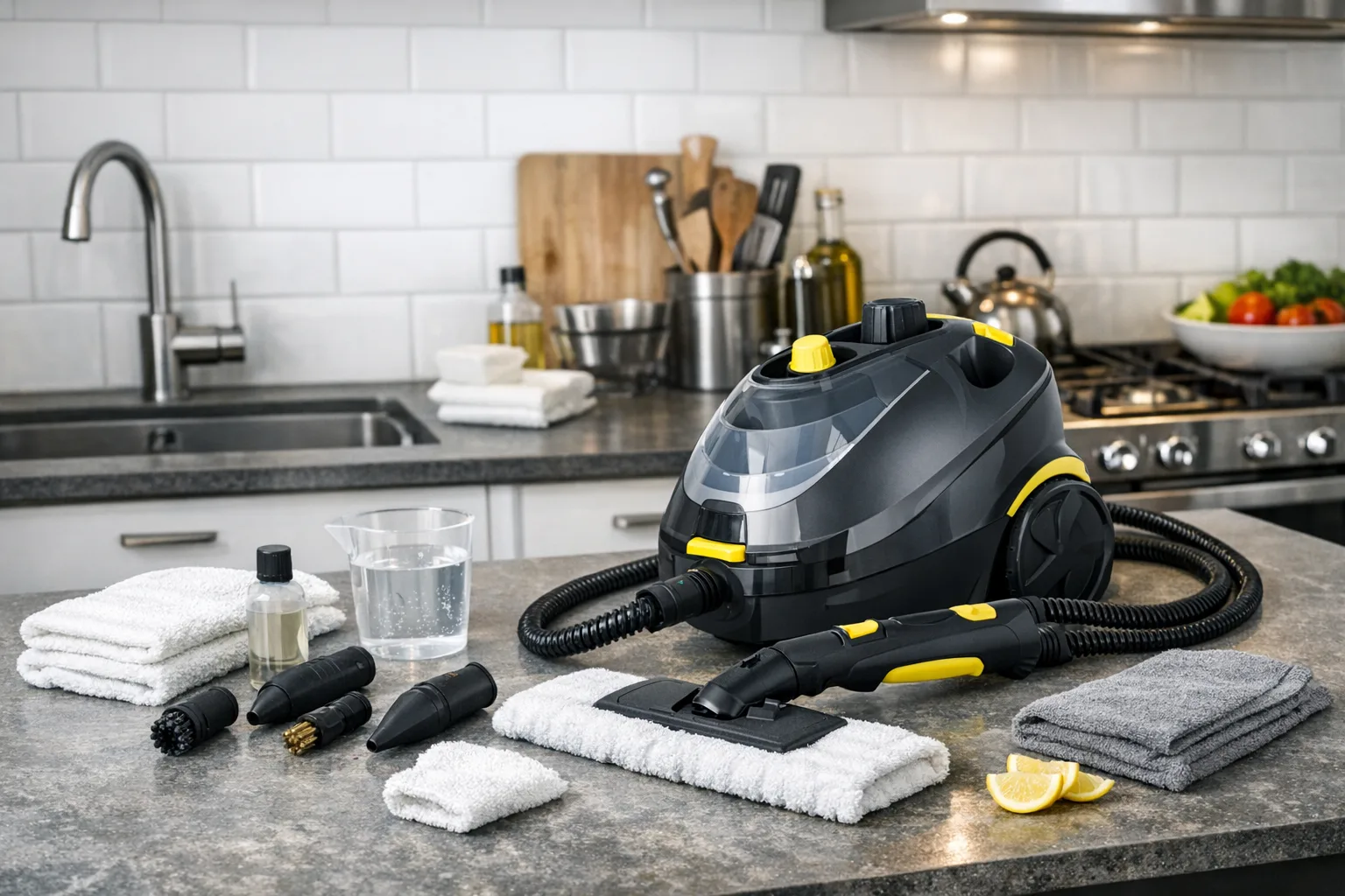 Tipps zur optimalen Dampfreiniger-Nutzung in der Kueche fuer hygienische Sauberkeit