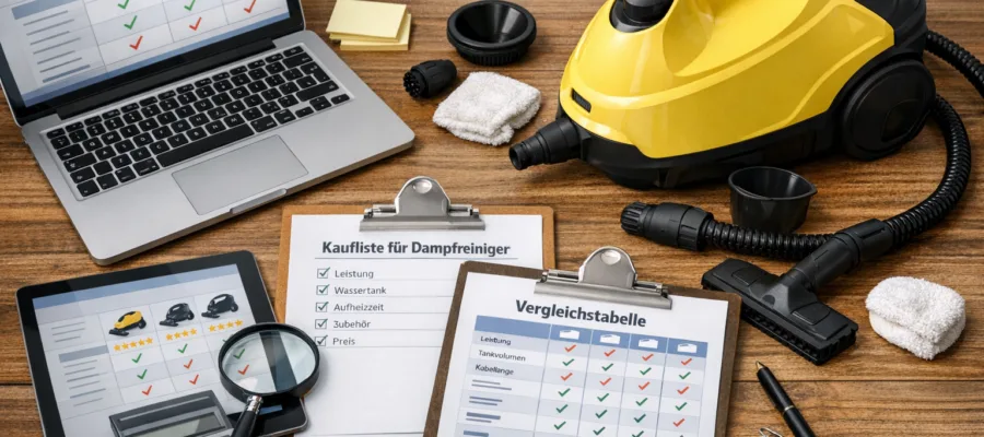 Vergleichstools und Checklisten fuer den Dampfreiniger Kauf leicht gemacht